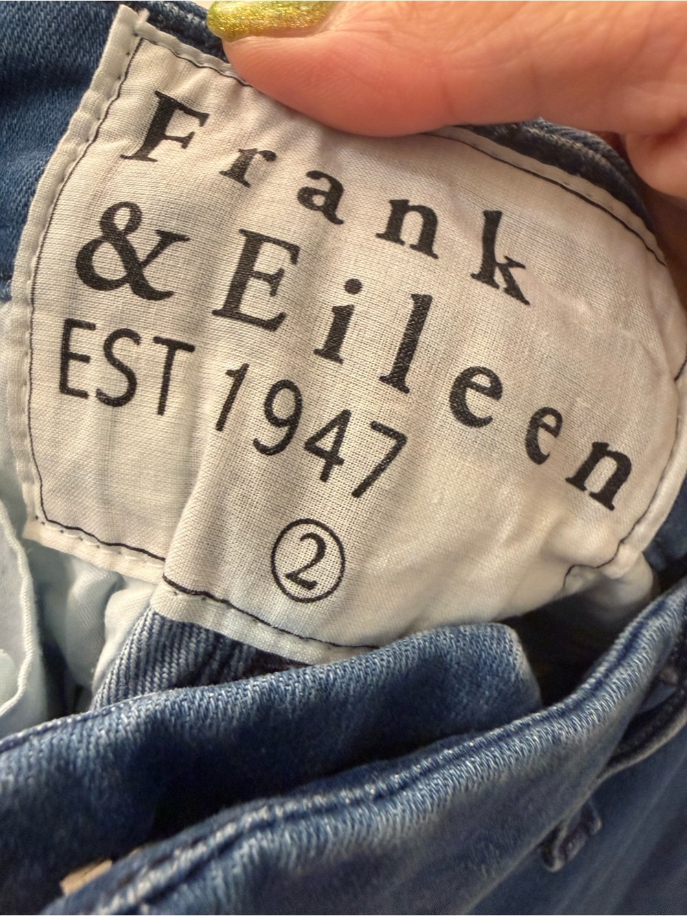 Frank & Eileen Dark Blue Cropped Slim Jeans - Picture 3 of 3